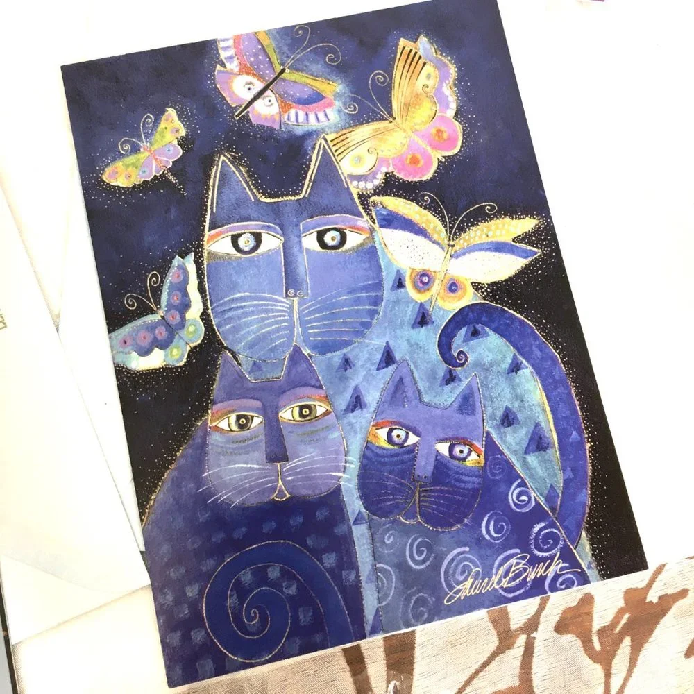 Laurel Burch Greeting cards - 5 with envelope - New
